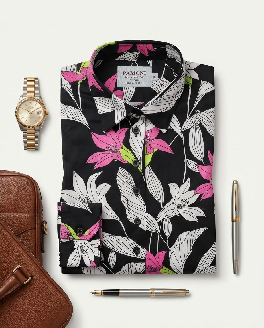 Exotic Bloom Extra Slim Fit Cotton Shirt