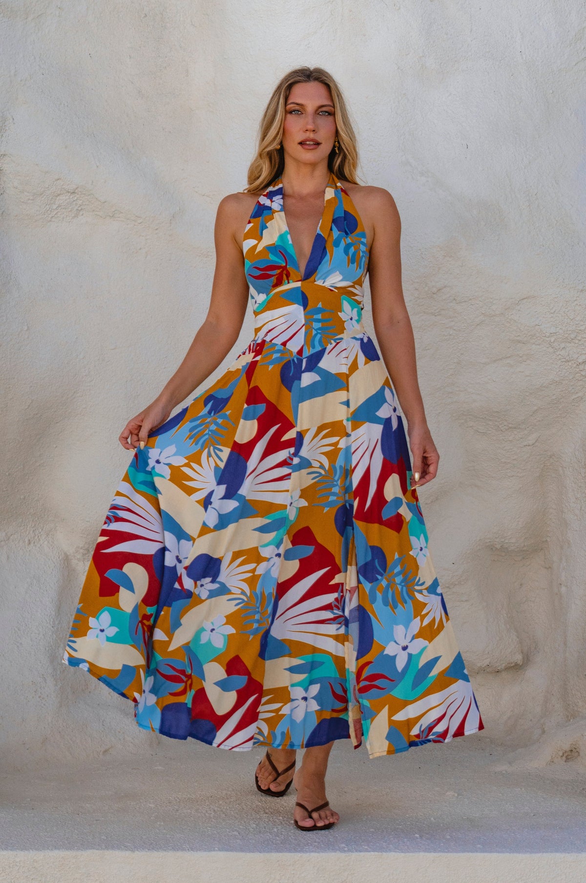Costa Brava Halterneck Maxi Dress
