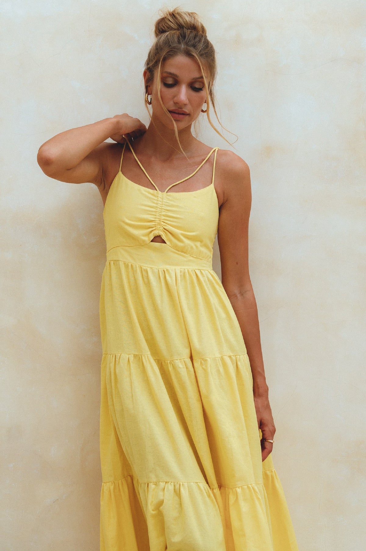 Rafaela Strappy Linen Midi Dress (Sale)