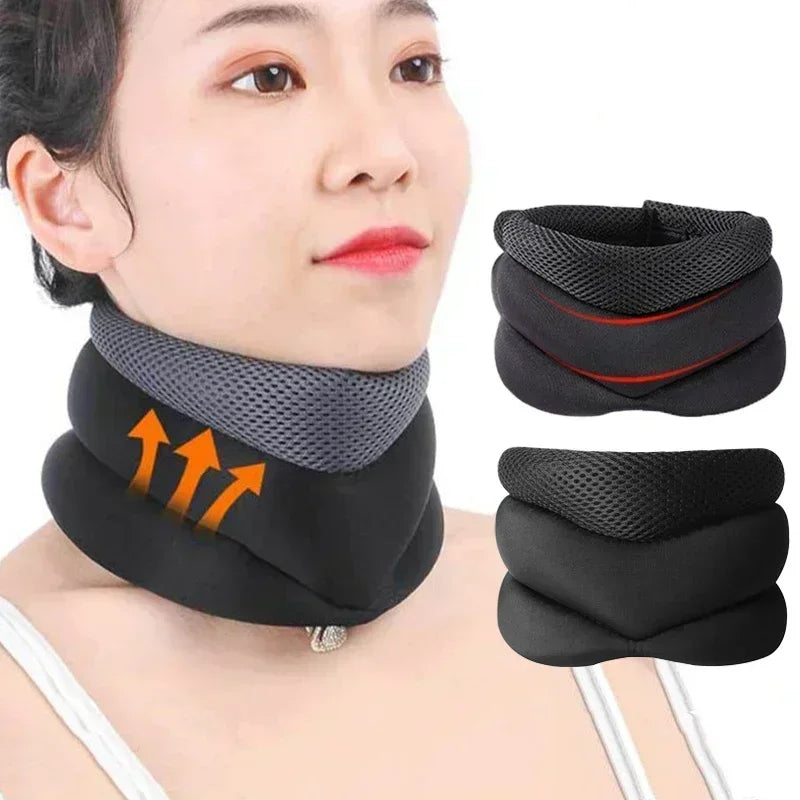 Adjustable Soft Foam Cervical Neck Brace Support Black