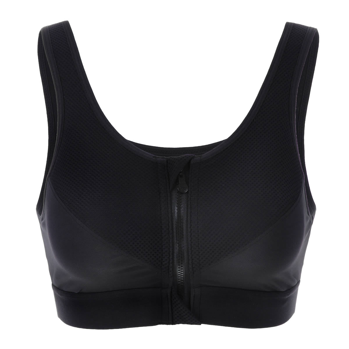 Full Length Zip Front Wireless Racerback Sports Bra
