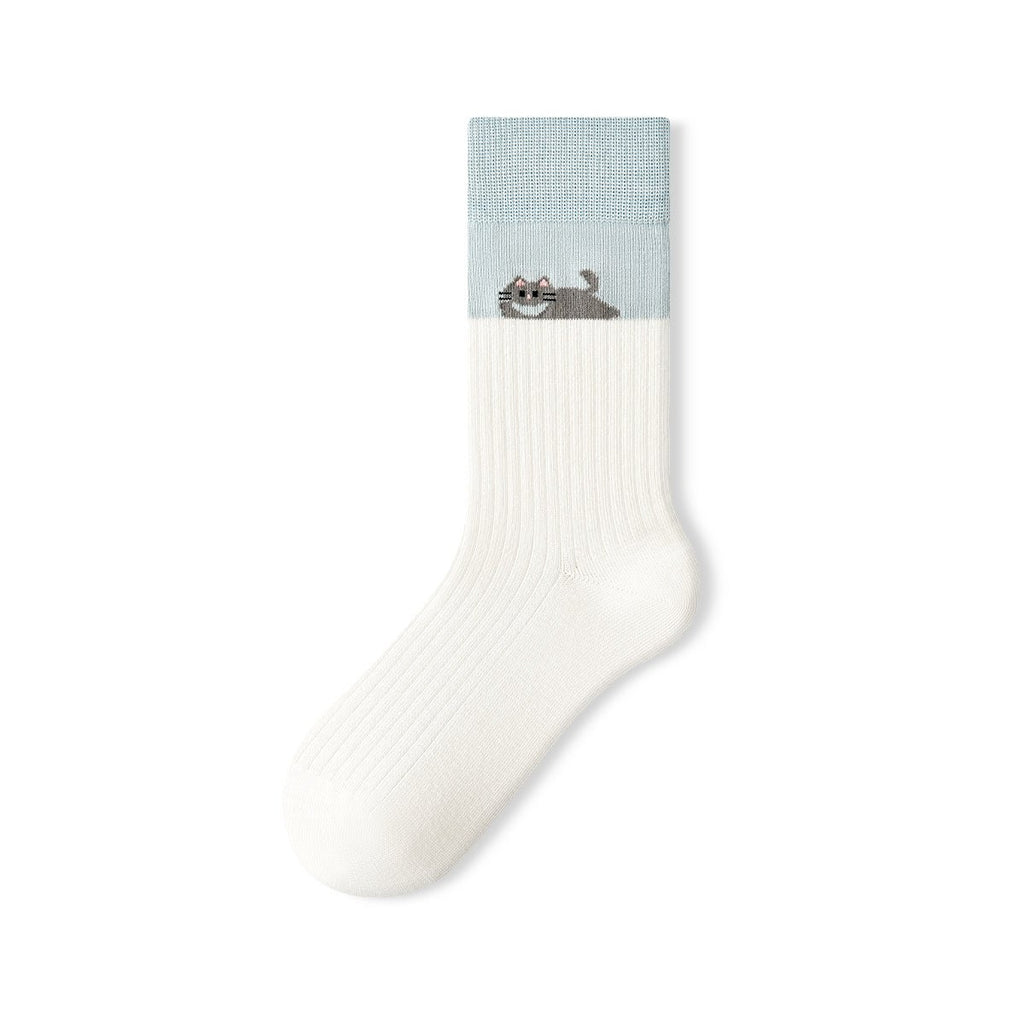 Lazy Dog Kawaii Animal Mid-Calf Socks – Women's 5-Pair All-Season Crew Set