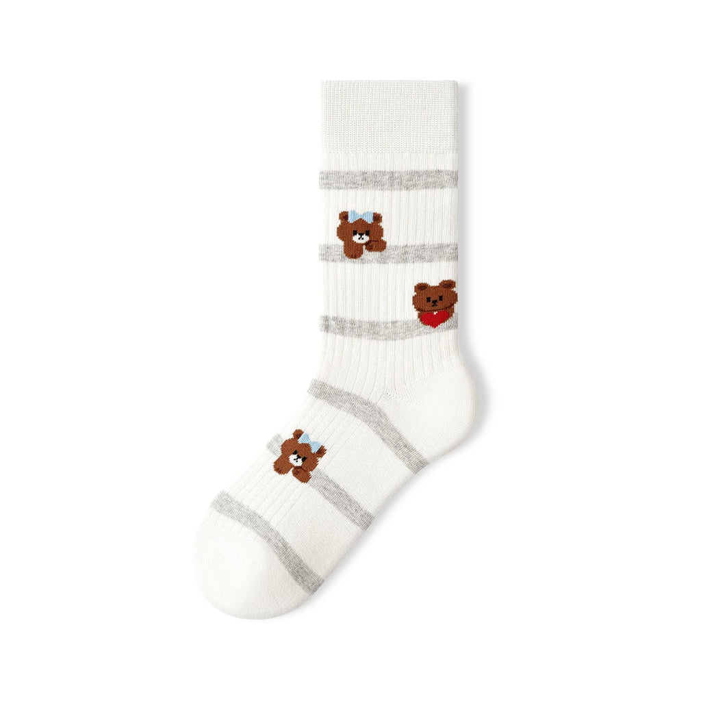 Lazy Dog Kawaii Animal Mid-Calf Socks – Women's 5-Pair All-Season Crew Set